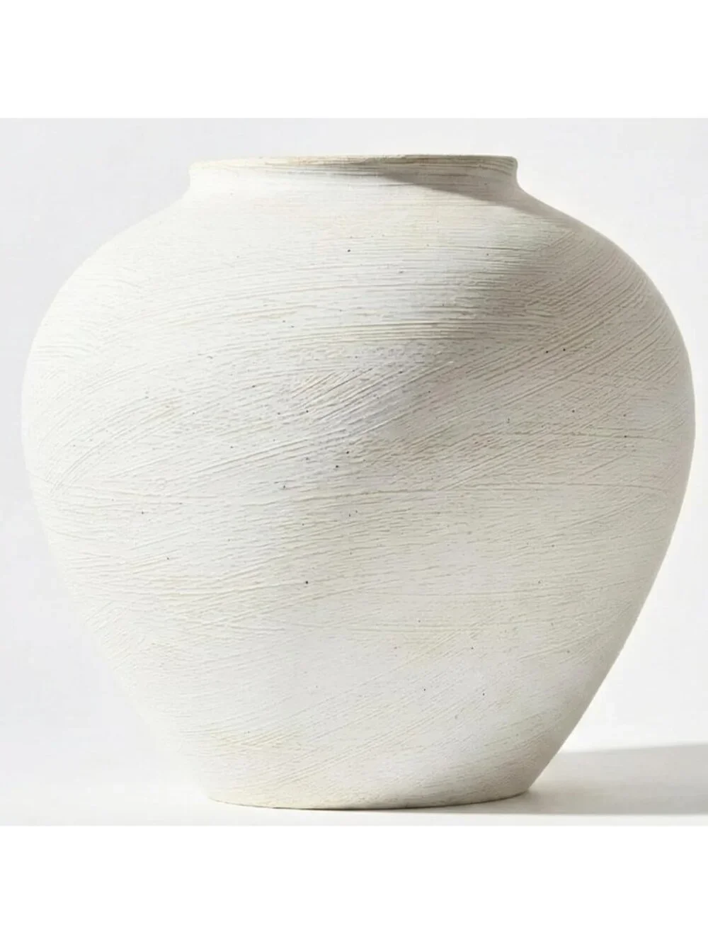 11 Wide Large White Vase Centerpieces Textured Stone Look Rustic Farmhouse Decor